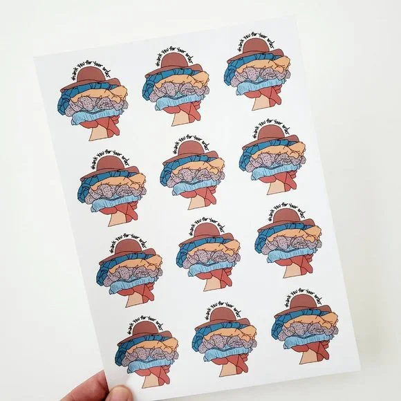 LB028 STICKERS Custom Poshmark Stickers Folded Clothes Thank You Shipping Supply - Picture 4 of 6